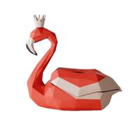 Boîte à mouchoirs créative en forme de flamant rose, couvercle de boîte à mouchoirs en résine, joli porte-serviettes en forme de flamant rose, porte-mouchoirs en forme d'animal unique(Red)