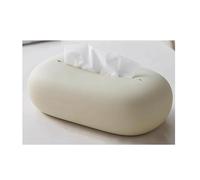 Boîte à mouchoirs créative en silicone - Distributeur de mouchoirs anti-chute pour bureau, salon, chambre à coucher (blanc crème)