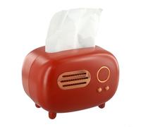 Boîte à mouchoirs de bureau style radio pratique pour ranger les lingettes et le papier (rouge)