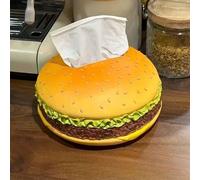 Boîte à mouchoirs de forme de hamburger à la mode - Design vintage créatif, distributeur de papier-mouchoir, parfait pour la décoration de la chambre, la décoration de la maison, la décoration de bure