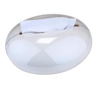 Boîte à mouchoirs de Maison de Forme Ovale, boîte à mouchoirs à la Mode avec Ouverture et Fermeture magnétiques, 23×17×11cm, adaptée au Salon, Chambre à Coucher, Salle à Manger (Blanc, bicouche)