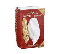 Boîte À Mouchoirs Design Livre Vintage Look Cuir Rouge Avec Détail Plume Dorée Support Décoratif Pour Salon/bureau/bibliothèque Rangement Fonctionnel Pour Mouchoirs Standard Déco Chic
