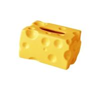 Boîte à mouchoirs Distributeur de couvercle boîte à mouchoirs, support rangement papier en forme fromage, céramique artistique Porte-mouchoirs décoratif(Yellow)