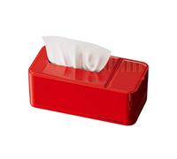 Boîte à mouchoirs élégante Comptoir de Salle Bain en matériau avec Ressort magnétique Couvre-boîte à mouchoirs carré(Red)