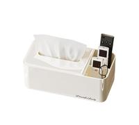 Boîte à mouchoirs élégante Comptoir de Salle Bain en matériau avec Ressort magnétique Couvre-boîte à mouchoirs carré(White)