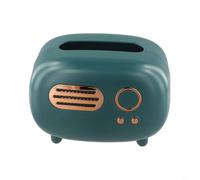 Boîte à mouchoirs élégante de style radio, porte-papier fonctionnel et porte-lingettes pour la maison et le bureau (vert)