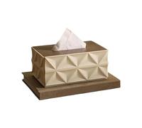 Boîte à mouchoirs élégante Distributeur de Grande capacité for Serviettes en Papier, for la Maison Couvre-boîte à mouchoirs carré(Beige,Beige)