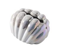 Boîte à mouchoirs élégante Ioensy Tissue Box Cover Ceramic Shell Shaped Paper Holder Couvre-boîte à mouchoirs carré(Colorful White)