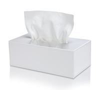 Boîte à Mouchoirs en Acrylique,Purement Fait à la Main,Distributeur de Mouchoir Rectangulaire pour Voiture,Hôtel,Chambre,Bureau (Blanc)