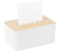 Boîte à Mouchoirs en Bois,21x13x9cm,Plastique,Rectangulaire, pour Salle à Manger, Bureau, Voitures, Salle de Bain (Blanc)