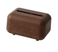 Boîte à mouchoirs en bois avec mécanisme à ressort et fond antidérapant, pratique et élégante pour la maison ou le bureau, facile à remplir (bois de noyer)
