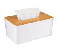 Boîte à Mouchoirs en Bois, Boite Mouchoirs Decorative, Distributeur Lingettes Salle de Bains, Boite a Mouchoir Bois, pour Chambre à Coucher, Bureau, Salle à Manger, Voiture (Blanc)