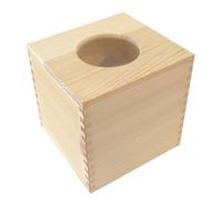 Boite à mouchoirs en bois découpe rond 14 x 12.3 H 14 cm