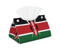 Boîte à mouchoirs en cuir avec drapeau du Kenya élégante et durable adaptée pour table de salle à manger, table de chevet et cuisine