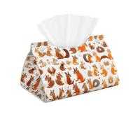 Boîte à mouchoirs en cuir avec imprimé écureuils mignons pour la maison, le bureau, la voiture