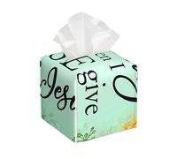 Boîte à mouchoirs en Cuir de Luxe « Le Matin, Quand Je me lève, Donne-Moi Jésus », carrée de 12,7 cm, en Cuir Pleine Fleur avec Couvercle à Remplissage Facile, idéale pour la décoration de la Maison