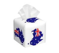Boîte à mouchoirs en cuir PVC imprimé carte drapeau australien distributeur de serviettes de toilette pour salle de bain maison