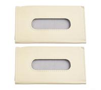 Boîte à mouchoirs en cuir synthétique pour voiture, SUV - Clip de serviette en papier pour un intérieur propre et organisé - Beige