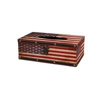 Boîte à mouchoirs en cuir vintage style britannique - Coffre de rangement Union Jack vieilli - Porte-serviettes décoratif pour maison, restaurant, voiture(#9)