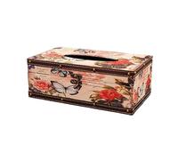 Boîte à mouchoirs en cuir vintage style britannique - Coffre de rangement Union Jack vieilli - Porte-serviettes décoratif pour maison, restaurant, voiture(#13)