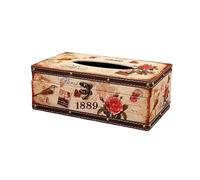 Boîte à mouchoirs en cuir vintage style britannique - Coffre de rangement Union Jack vieilli - Porte-serviettes décoratif pour maison, restaurant, voiture(#6)