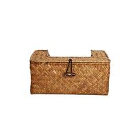 Boîte à mouchoirs en paille, faite la main, rotin tressé, porte-serviettes, plateau for rouleau de papier, voiture, salon, boîte rangement, décoration maison(Color 1)