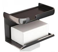 Boîte à mouchoirs et support de papier toilette avec design à deux couches, cadre en aluminium spatial, méthode d'installation sans perçage et base antidérapante pour une utilisation dans la salle de