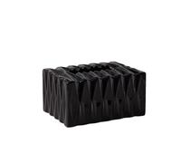 Boîte à mouchoirs géométrique en céramique, porte-serviettes de luxe for la décoration de la maison et du bureau, 20.5cm(Black,Large)