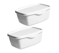 Boîte à Mouchoirs Humides Scellée en Plastique Blanche 2 Pièces | Lingettes et Mouchoirs Secs, Usage Poussette et Voyage, Légère, Réutilisable, Facile à Nettoyer