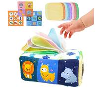 Boîte à mouchoirs jouet sensoriel - Boîte à mouchoirs pour bébé, jouets, boîte à mouchoirs, jouet d'apprentissage, boîte à mouchoirs magique avec 8 foulards en soie et 3 papiers froissés po