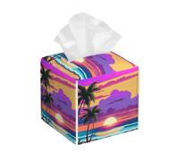 Boîte À Mouchoirs, Lever De Soleil, Arbre Tropical, Palmier, Plage Réutilisable Boîtes À Mouchoir Élégant Distributeur De Mouchoir pour Salle De Bain Décoration Chambre