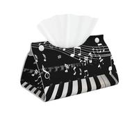 Boîte à mouchoirs longue en cuir avec touches de piano imprimées avec notes de musique pour la maison, le bureau, la salle de bain, la voiture