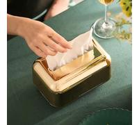 Boîte à mouchoirs moderne en ABS, 18 x 12 x 11 cm, étui de serviette de bureau pour Kleenex et la plupart des mouchoirs standard, organiseur décoratif doré galvanisé