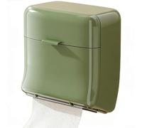 Boîte à mouchoirs murale résistante à l'eau avec rangement multifonction pour mouchoirs enroulés ou pliés (vert)