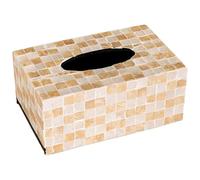 Boîte à mouchoirs nacre, décorative rectangulaire beige, cache-boîte en mosaïque de nacre naturelle pour maison, salon et bureau
