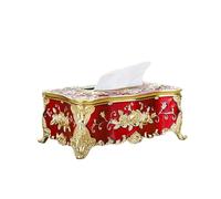 Boîte à mouchoirs Porte-couvercle à mouchoirs créatif en relief Roses et strass boîte distributrice rectangulaire acrylique Housse pour distributeur(Red Wine Color-gold)