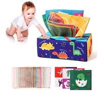 Boîte à mouchoirs pour bébé de 0 à 6 mois, jouets sensoriels froissés, apprentissage précoce pour bébé dinosaure
