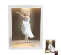 Boîte à mouchoirs pour danseuse de ballet avec lumière, boîte à mouchoirs à jupe longue, distributeur décoratif avec lumière ambiante, veilleuse artistique activée par le toucher pour bureau et