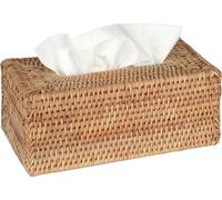 Boîte à mouchoirs rectangulaire 26x14x10cm, en rotin tissé, faite main - boîte à mouchoirs décorative pour la salle de bain, la cuisine, la chambre à coucher