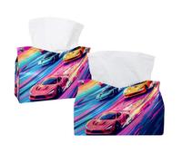 Boîte à mouchoirs rectangulaire avec couleurs vives sur le circuit de course - Distributeur de serviettes décoratif pour salle de bain, cuisine, table basse