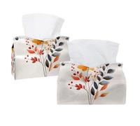 Boîte à mouchoirs rectangulaire avec petites fleurs d'automne, style minimaliste, pour salle de bain, cuisine, table basse, voiture