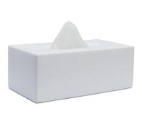Boîte à Mouchoirs Rectangulaire Blanc Mat - Distributeur de Mouchoirs pour Salle de Bain, Cuisine, Chambre, Bureau, Hôtel, Restaurant, Comptoir, Table de Nuit, Voiture et Bureau