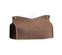 Boîte à mouchoirs rectangulaire décorative en Cuir PU for Salle de Bain, Porte-mouchoirs Moderne(Smoked Coffee)