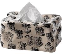 Boîte à mouchoirs rectangulaire en céramique noire et blanche 19 x 13,5 x 9,5 cm