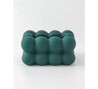 Boîte à mouchoirs rectangulaire en céramique style boule de couleur pure pour la maison, le bureau (vert foncé)