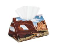 Boîte à mouchoirs rectangulaire en cuir synthétique Arches - Décoration moderne - Distributeur de papier pour la maison, la voiture, l'hôtel, le bureau