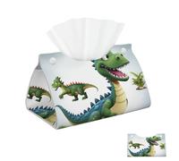 Boîte à mouchoirs rectangulaire en cuir synthétique avec images de dinosaures de dessin animé, distributeur de serviettes, porte-mouchoirs décoratif, porte-papier pour salle de bain, bureau, 20,1 cm d
