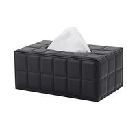 Boîte à mouchoirs rectangulaire noire Kleenex, mouchoirs cosmétiques en cuir PU, porte-mouchoirs avec fond magnétique pour commode, salle de bain, voiture, bureau et décor