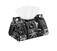 Boîte à mouchoirs rétro cool pour appareil photo - En cuir synthétique - Distributeur de papier décoratif - Pour voiture, papier facial - Rectangulaire - Décoration d'intérieur
