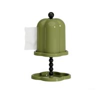 Boîte à mouchoirs rétro en plastique ABS multifonction avec couvercle amovible et grande ouverture de distribution (vert)